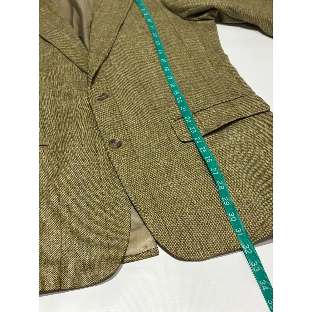 Brooks Brothers Mens 40R Window Pane Blazer Jacket Sport Coat Brown USA Academia